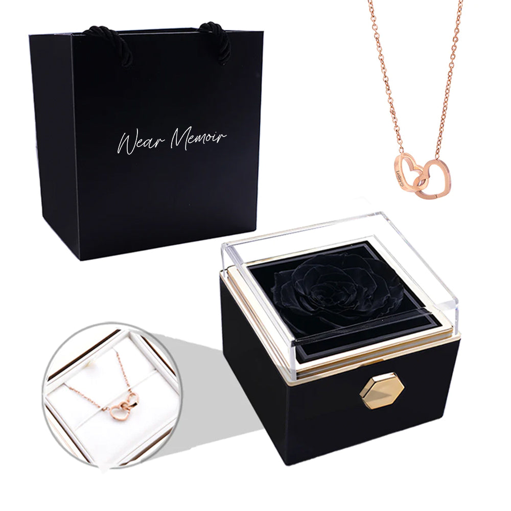 Eternal Rose Box & Engraved Necklace