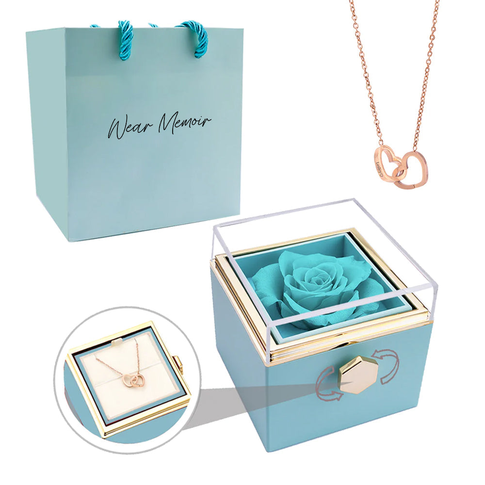 Eternal Rose Box & Engraved Necklace