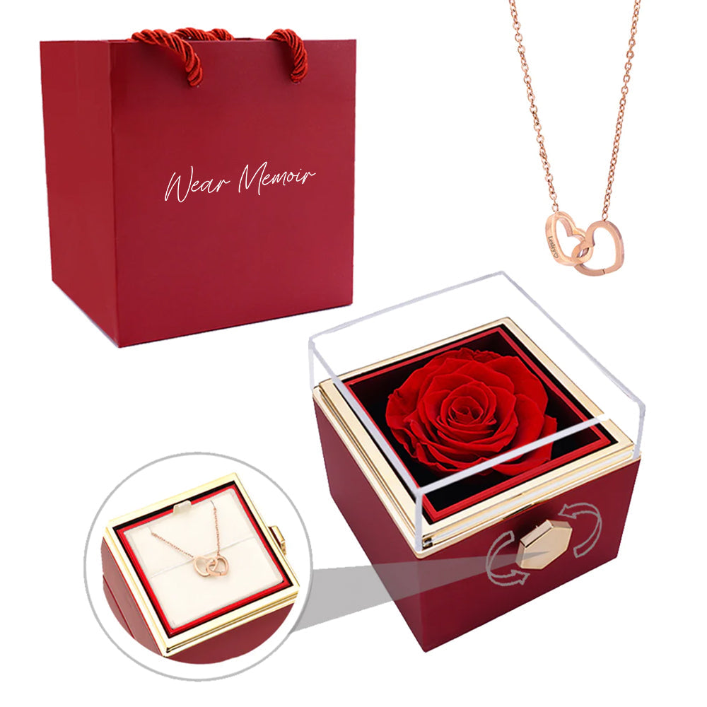 Eternal Rose Box & Engraved Necklace