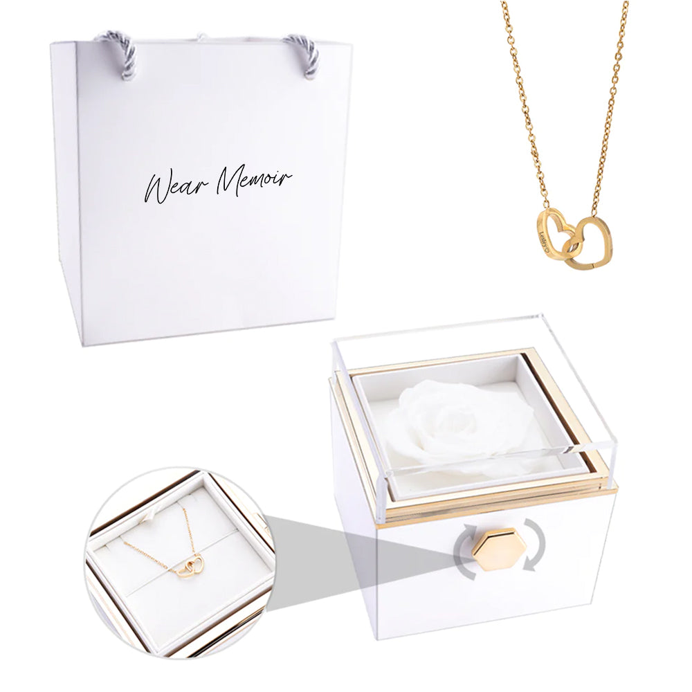 Eternal Rose Box & Engraved Necklace