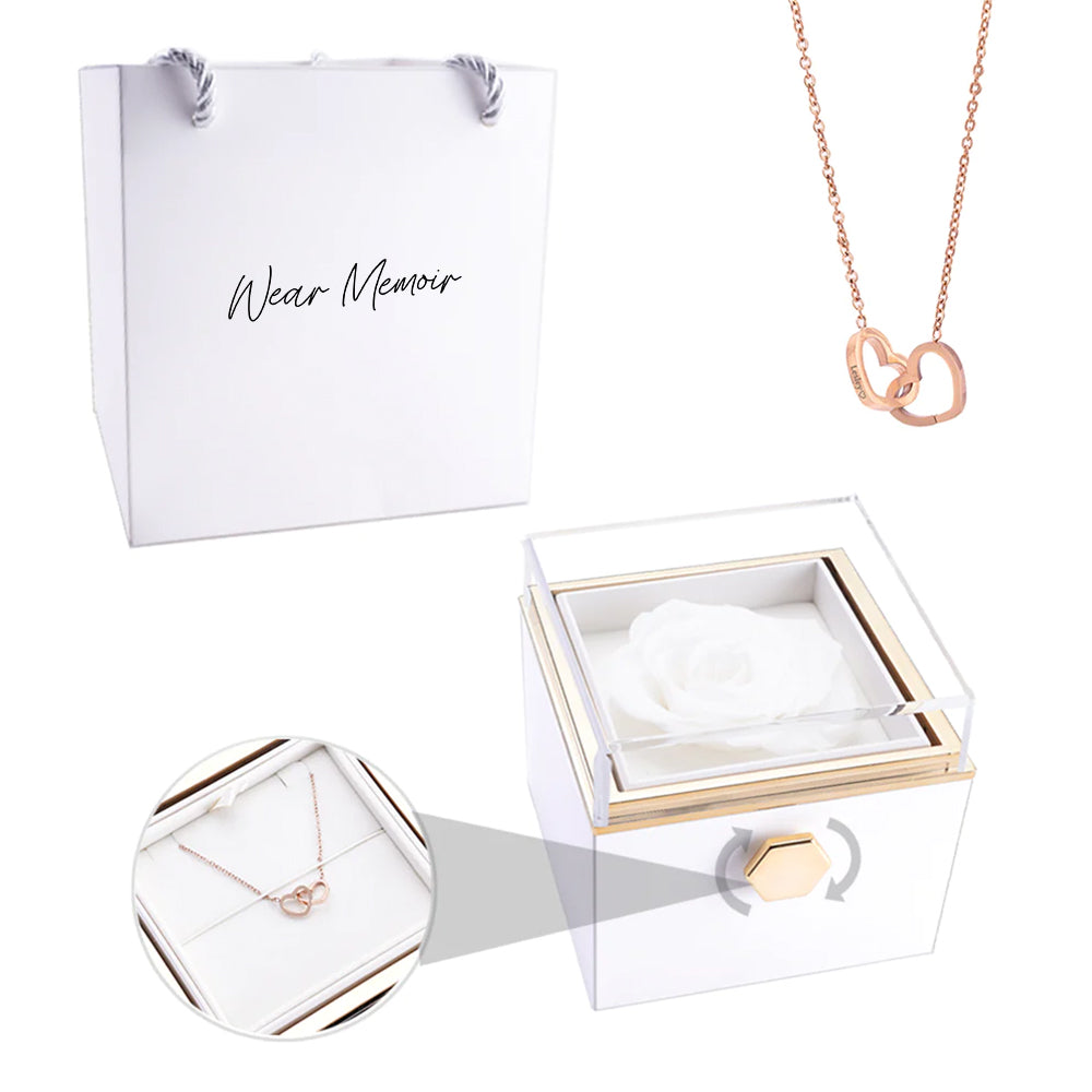 Eternal Rose Box & Engraved Necklace