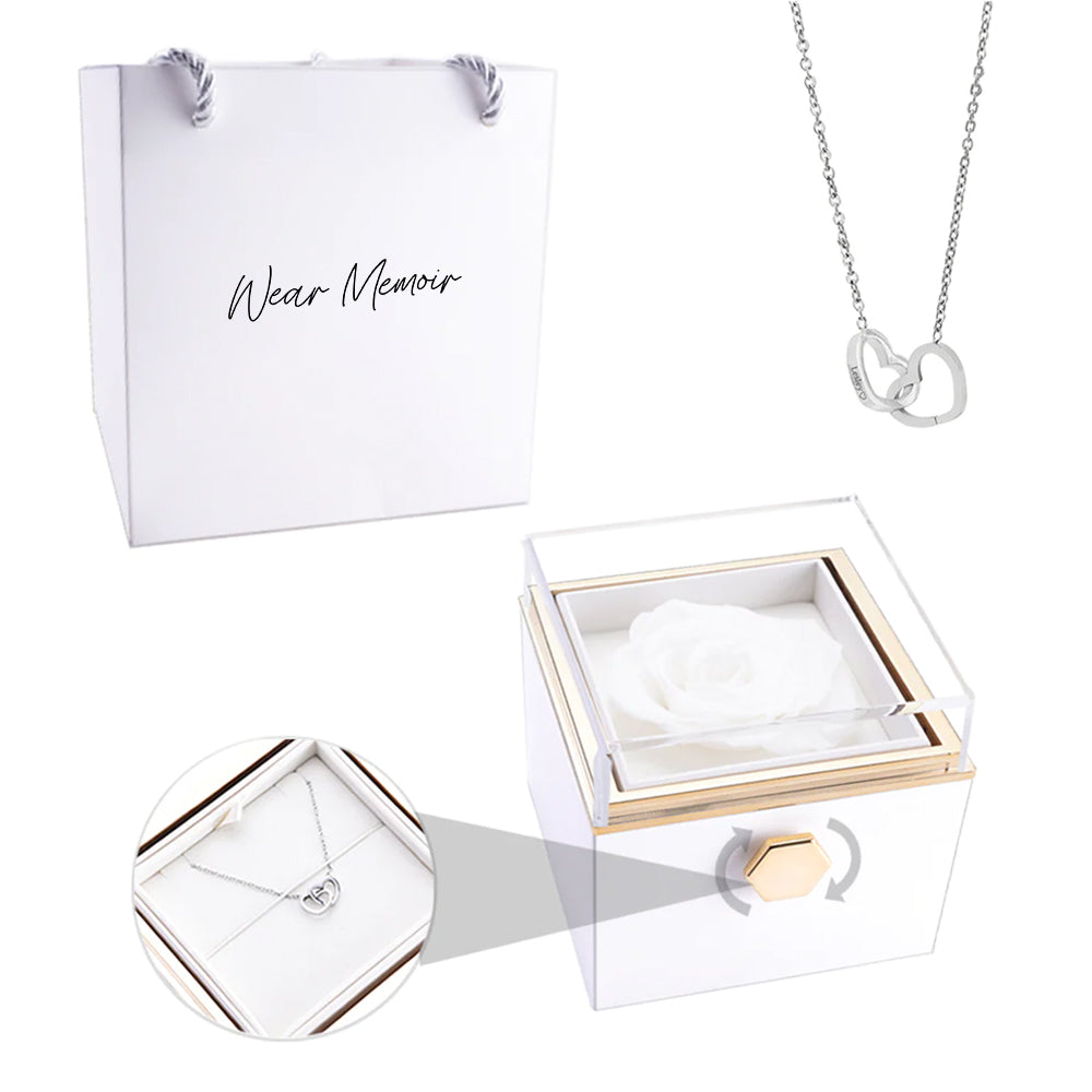 Eternal Rose Box & Engraved Necklace